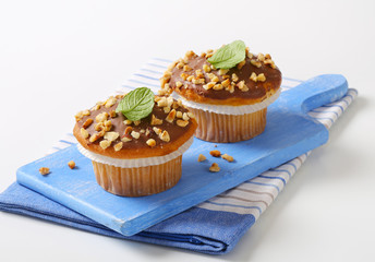 Chocolate glazed muffins