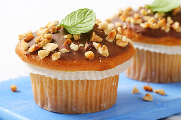 Chocolate glazed muffins