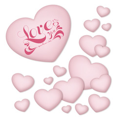 heart with happy valentine day, pastel color design