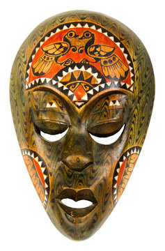 vintage african mask on a white background