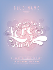 Happy Valentine Day Love You Party cover vector