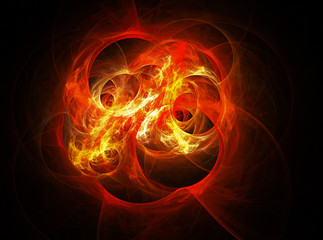 Fractal logo for creative design . Burning flames, fire .