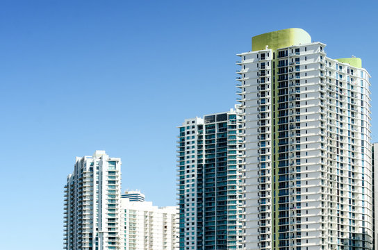  Skyscrapers downtown in Miami, Florida, USA