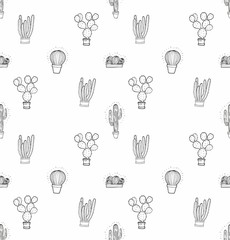Cactus seamless pattern
