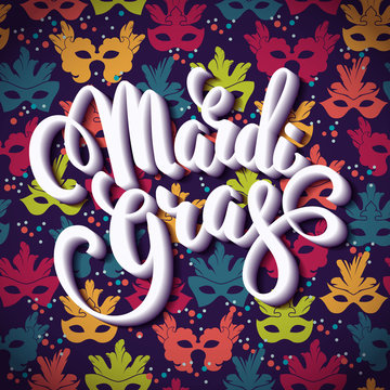 Mardi Gras. Lettering design.