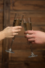 Close-up of two glasses of shampagne