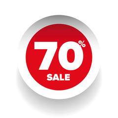 3D sale tag seventy percent vector