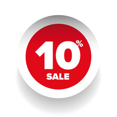 3D sale tag ten percent vector