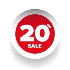 3D sale tag twenty percent vector