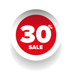 3D sale tag thirty percent vector