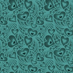 Decorative lace pattern with hearts