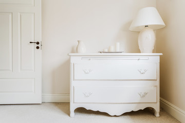 White and stylish commode