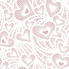Decorative lace pattern with hearts