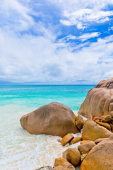 Anse Lazio beach, Praslin island. The Seychelles