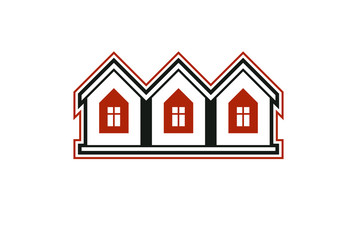 Simple cottages vector illustration, country houses