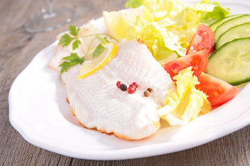 fish fillet and salad