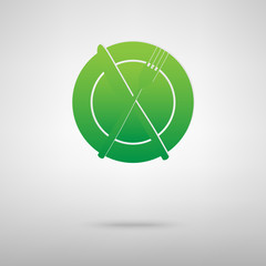Fork and Knife green icon