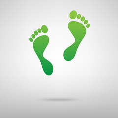 Fototapeta na wymiar foot prints green icon