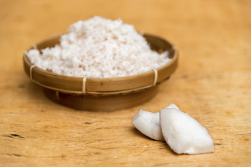Coconut pulp grated  and in whole
