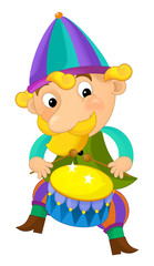 Cartoon medieval character - jester - isolated - illustration for the children