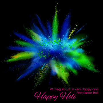 Powder color explosion for Happy Holi Background © vectomart