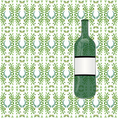 Olive seamless vertical ornament with oil bottle. Made by means of openclipart.org elements.