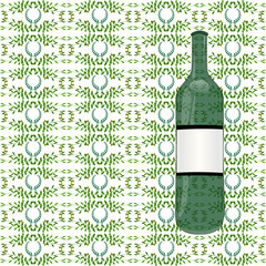 Olive seamless horizontal ornament with oil bottle. Made by means of openclipart.org elements.