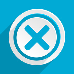 Fototapeta premium cancel blue flat vector web icon