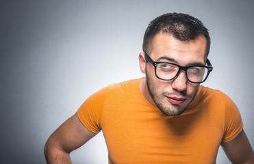 Pensive funny guy