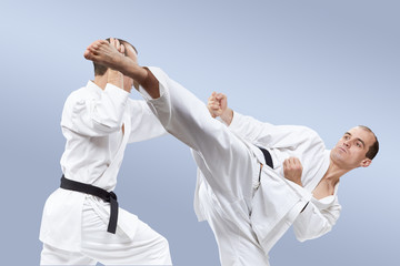 Blows and blocks in the performance of athletes in karategi