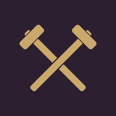 The hammer icon. Sledgehammer symbol. Flat