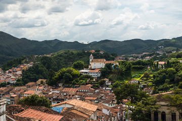 Fototapeta na wymiar View of the unesco world heritage city of Ouro Preto in Brazil