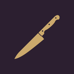 The knife icon. Chopper Knife symbol. Flat