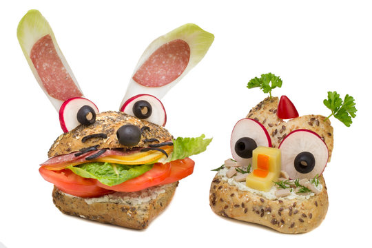 lustiges Hasen und Eulen Br&ouml;tchen