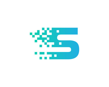 Letter S Pixel Motion Logo Design Template