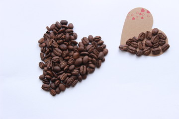 Coffee beans and valentine 