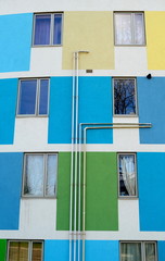 Fototapeta na wymiar Exterior of modern colorful building in London, England