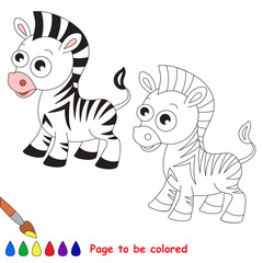 Zebra cartoon. Page to be colored. 