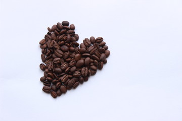 Coffee beans and valentine 