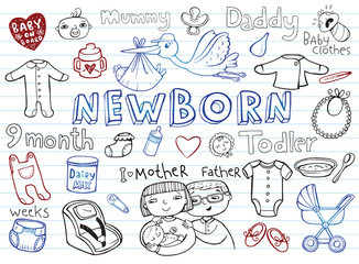 Newborn doodles set 