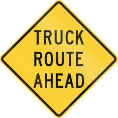 Road sign used in the US state of Nebraska - Truck route ahead