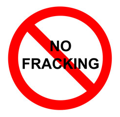 No fracking demonstration sign