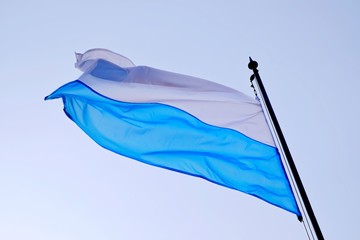 The blue and white flag