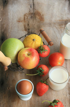 Fresh milk with fruit