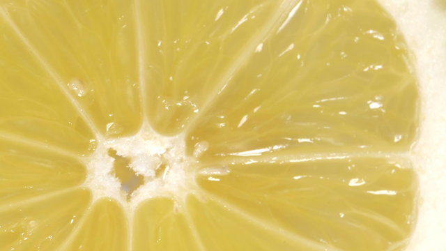 Close-up of a delicious lemon rotating