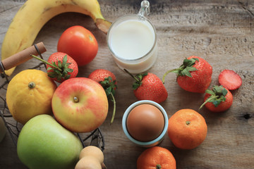 Fresh milk with fruit