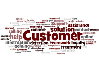 Customer, word cloud concept