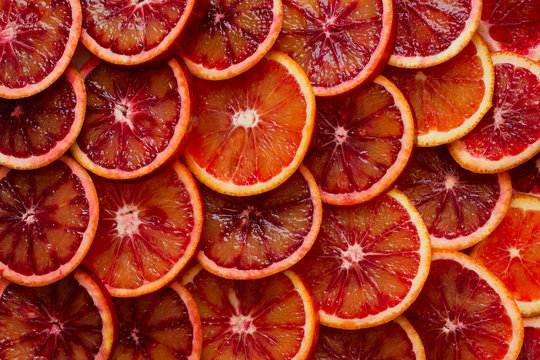 Slices sicilian oranges background