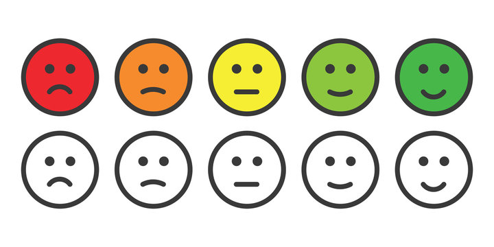 Emoji icons for rate of satisfaction level