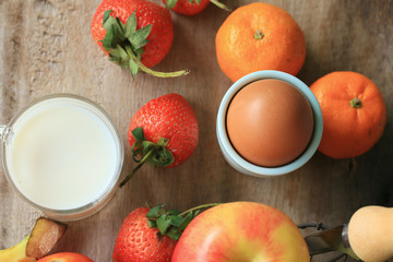 Fresh milk with fruit